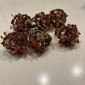 6 pier 1 beaded napkin ring holders